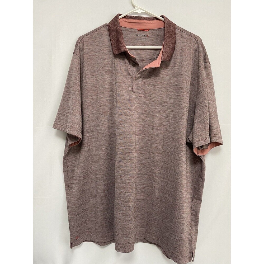 UNTUCKit Mens Hannifer Performance Polo Short Sleeve‎ Heathered Purple 3XL
